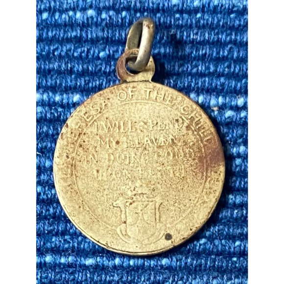 Vintage St. Christopher Mother Teresa Brass Catholic Religious Medal Pendant - Picture 2 of 2
